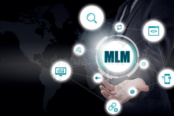 手持商人图标网络-人力资源，人力资源，MLM，团队合作和领导理念