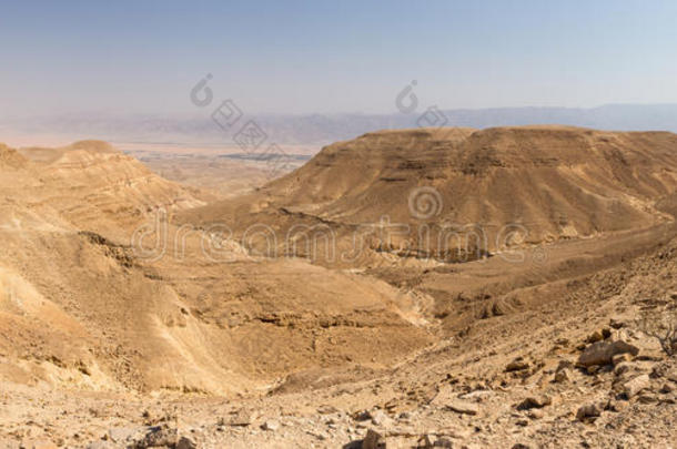 沙漠山脉山谷景观景观，以色列旅游自然。