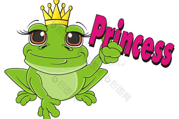 皇冠上的青蛙握着一个字公主
