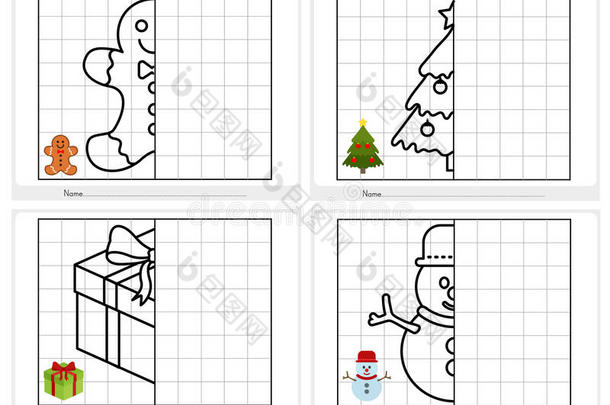 圣诞主题活动单-对称图
