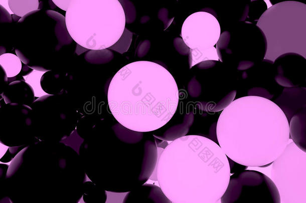 摘要背景。 荧光灯粉红色发光球。 主题派对