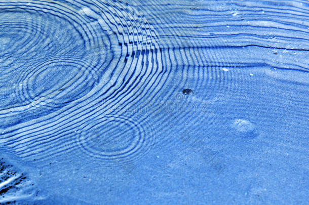 蓝色的水波和涟漪，圆形的水波
