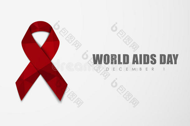世界艾滋病日红丝带背景