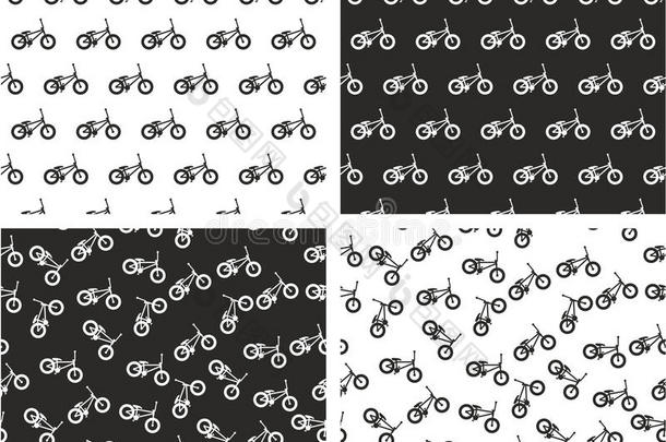 <strong>宝马</strong>自行车对齐和随机无缝图案集