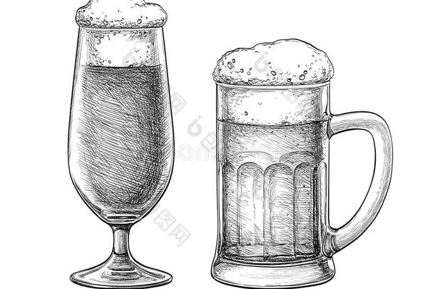 啤酒杯和啤酒杯
