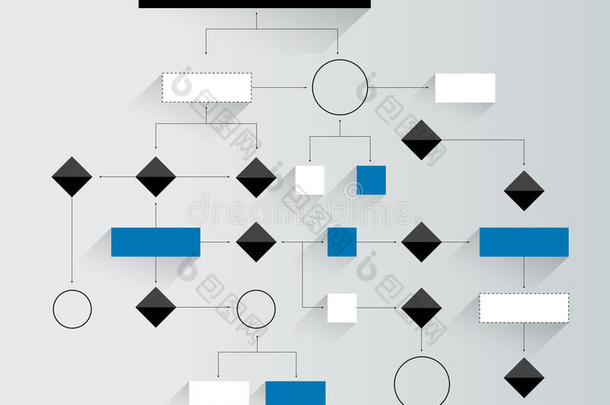 大流程图。 几何<strong>方案</strong>。 没有<strong>文本</strong>的表示信息图形元素。