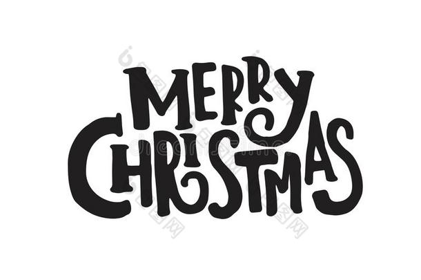 圣诞节和新年设计字体。 手绘贺卡，邀请函。
