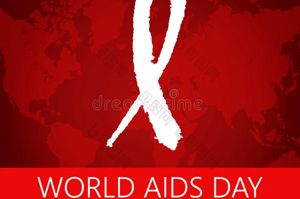 艾滋病意识丝带背景。12月1日——世界日。矢量图示