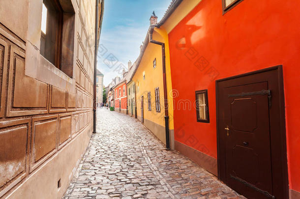 捷克共和国布拉格老皇宫内的黄<strong>金街</strong>。