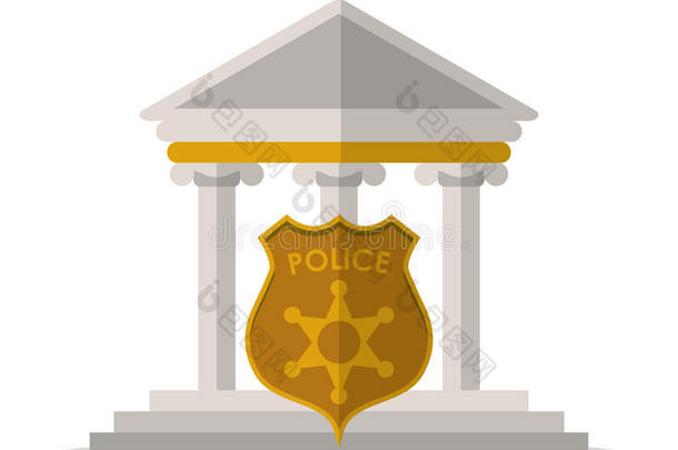 建设警察盾牌和法律设计