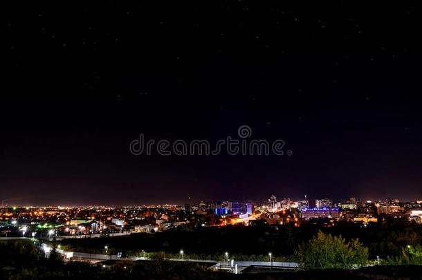 城市夜景灯光全景