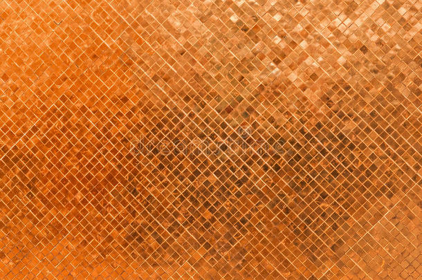 抽象豪华光泽生锈橙色墙地板瓷砖玻璃无缝图案马赛克背景纹理家具材料艺术