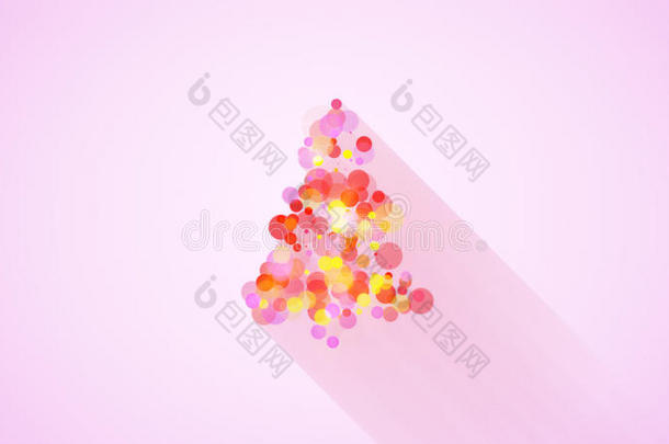 发光五颜六色的圣诞树形状