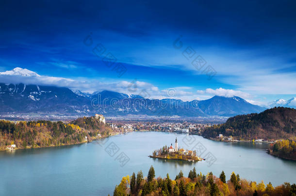 惊人的布莱德湖，斯洛文尼亚，欧洲