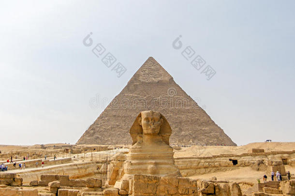 古埃及哈弗尔金字塔和大斯芬克斯金字塔