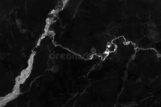 黑色大理石图案纹理背景。 抽象的天然大理石黑白设计。