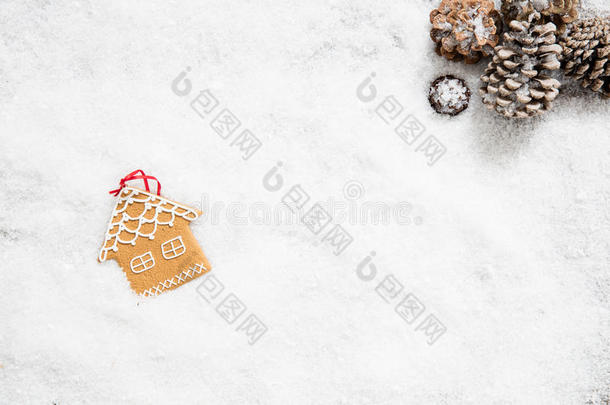 圣诞<strong>房屋</strong>装饰12月<strong>冬季</strong>雪壁纸，顶景