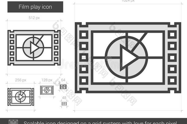 电影播放线图标。