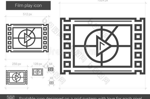 电影播放线图标。