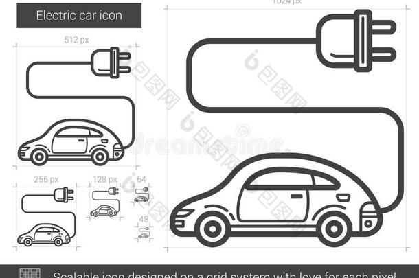 电动汽车线路图标。