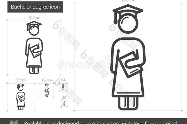 学士学位线图标。