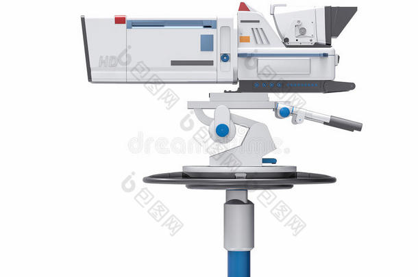 三维隔离专业电视摄像机。 视频制作数字化。