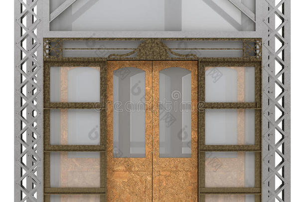 青铜建造细节门门口