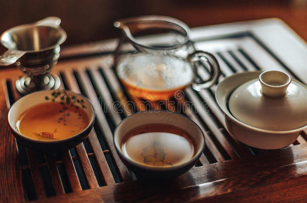 中国茶道，沈普洱茶，透明玻璃，，茶具