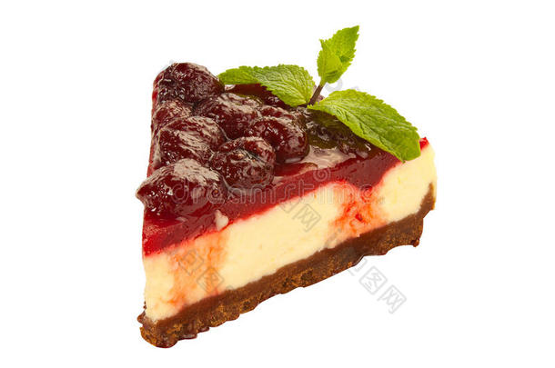 美味的芝士蛋糕和草莓