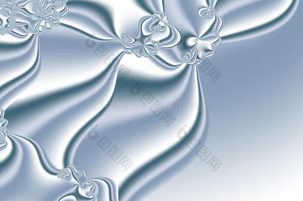银色或灰色的花哨分形，类似于<strong>窗帘</strong>、<strong>窗帘</strong>或移动织物