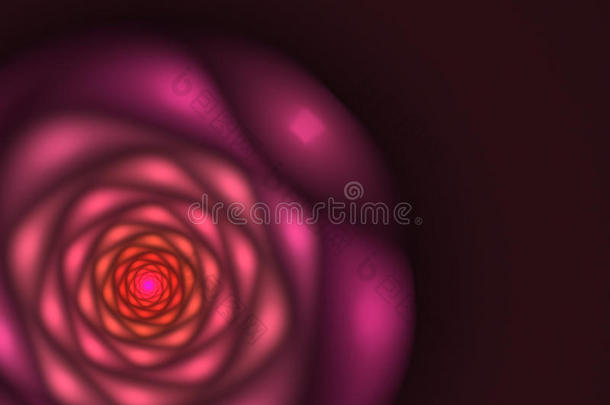 黑色背景与模糊的粉红色和橙色玫瑰。 花卉纹理，分形图案。 马萨拉条纹数码花紫色