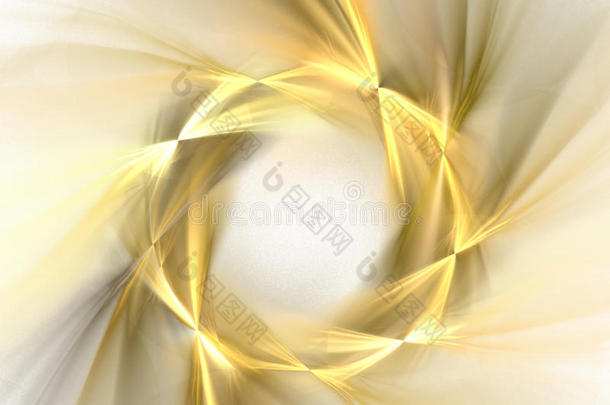 抽象白色背景，金色戒指或花环图案，f