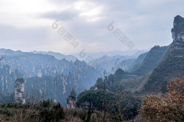 光秃秃的障碍峡谷悬崖关闭