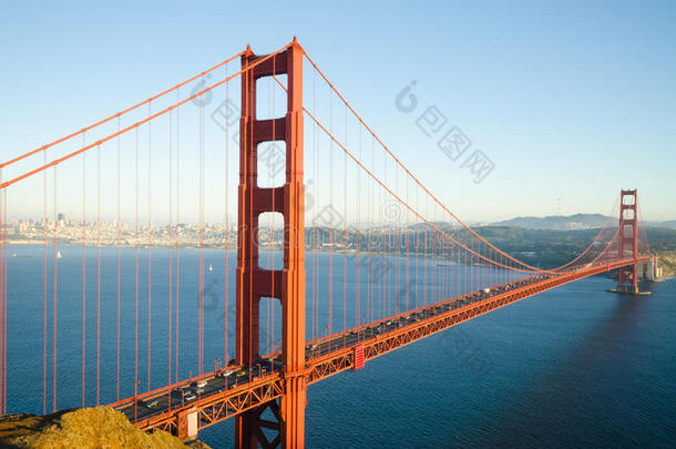 早上加州旧金山金门大桥