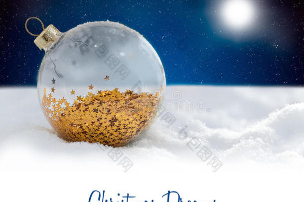 雪夜圣诞装饰玻璃球