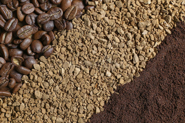 咖啡豆，磨咖啡，速溶咖啡