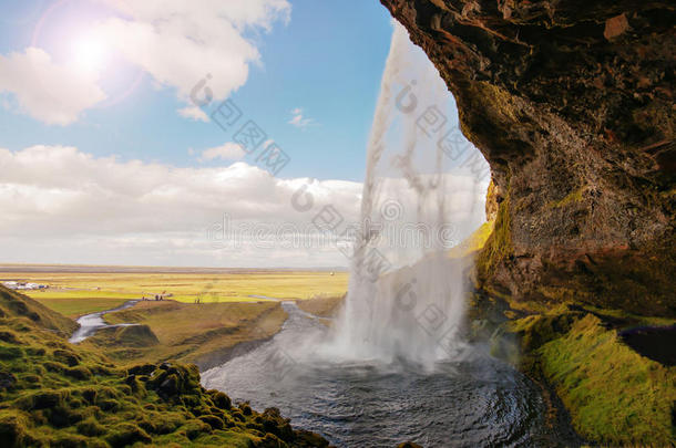 冰岛的大瀑布斯科格弗斯