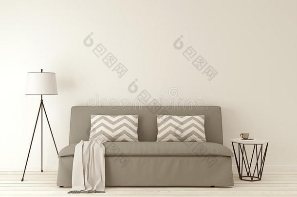 公寓米色明亮的当代的沙发