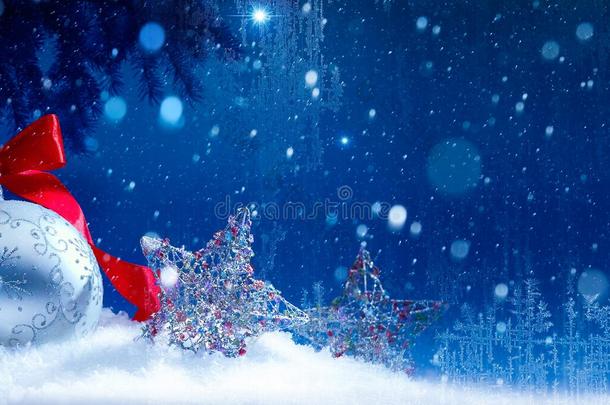 艺术蓝雪圣诞背景