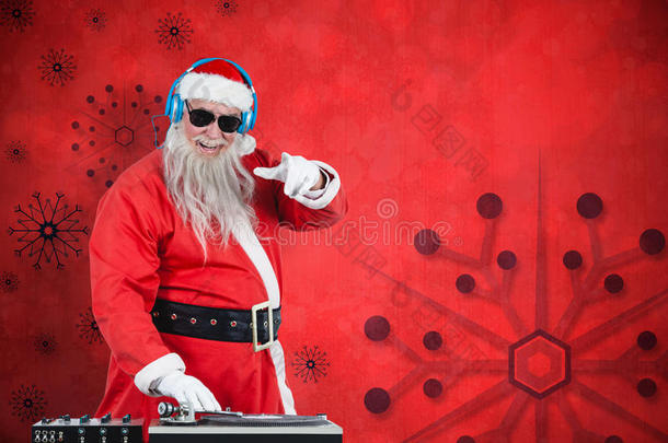 圣诞老人播放声音混合器的复合图像