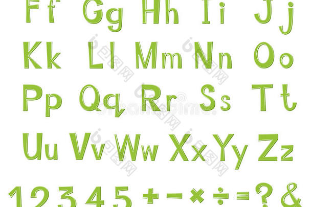 绿色字母表设计