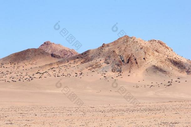荒凉的沙漠柔和的粉红色景观，纳米比亚