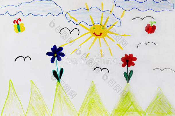 孩子气画搞笑太阳花云图