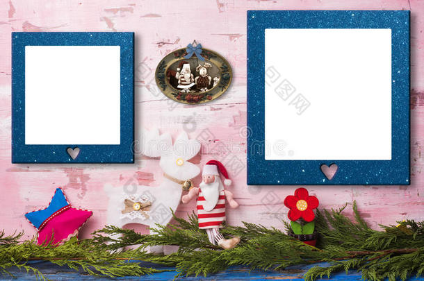 圣诞节两张空相框卡