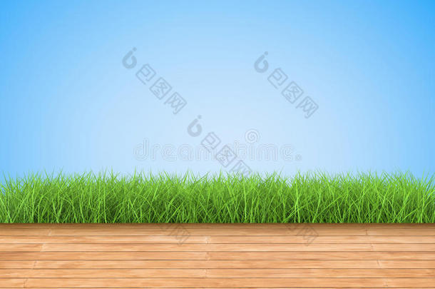 绿草木地板