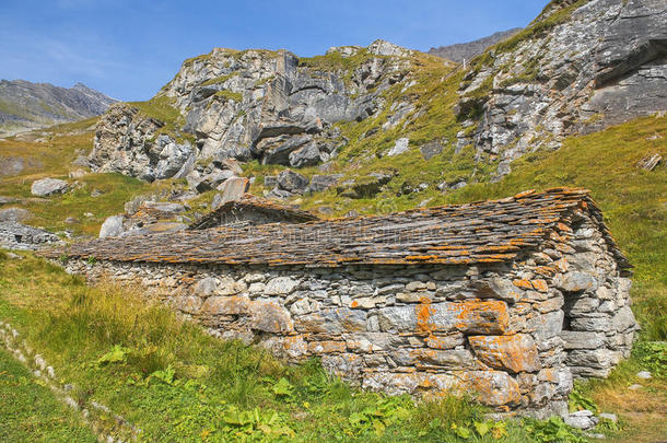 阿尔卑斯山建筑木屋国家欧洲