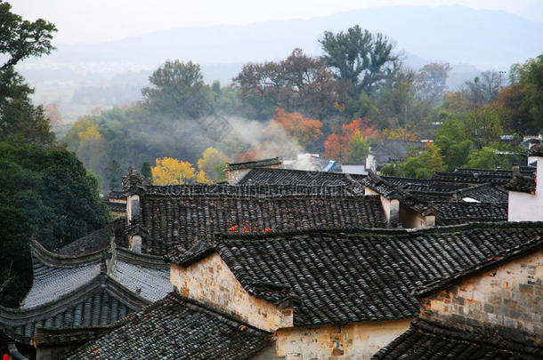 塔川五彩缤纷的秋景