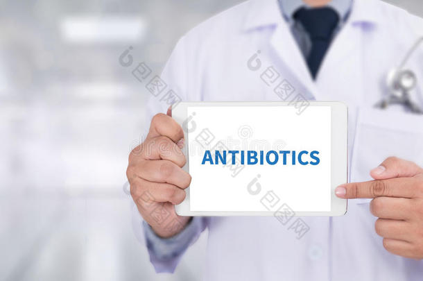 抗生素概念和抗生素印刷诊断混合