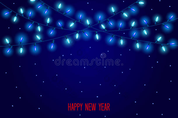 庆祝圣诞节，新年，生日和其他活动，发光LED灯泡花环