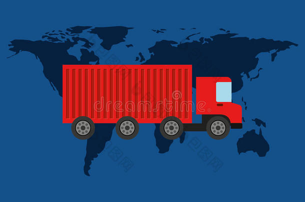 全球世界送<strong>货卡</strong>车集装箱运输